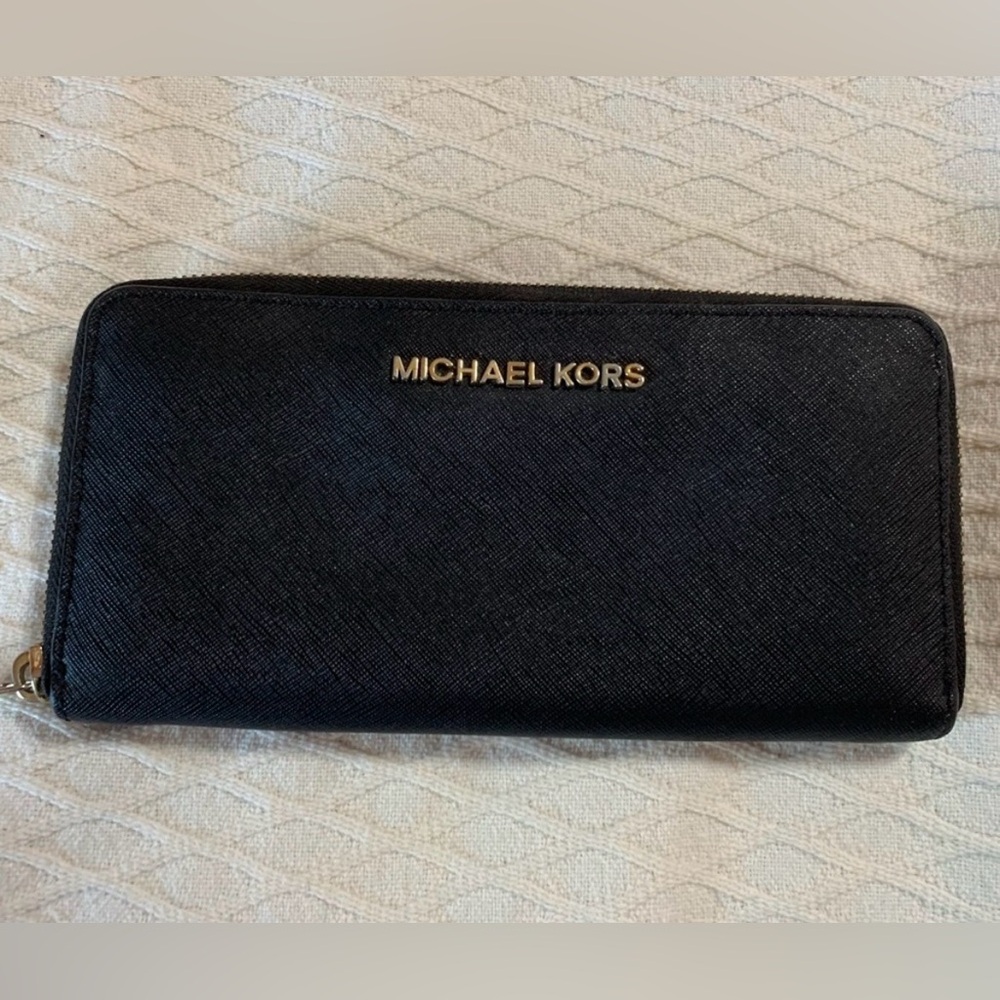 Michael Kors Black Zip-Around Wallet